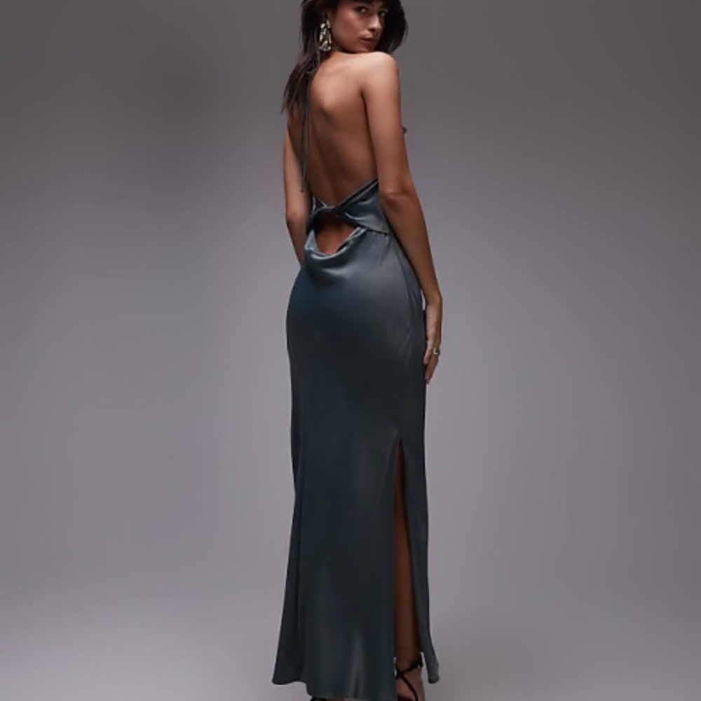 TopShop halter maxi dress in ink